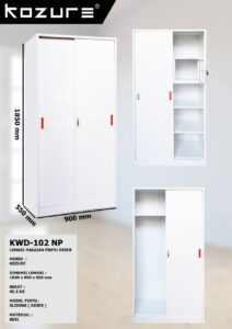 Lemari Pakaian Besi Pintu Sliding KWD-102NP
